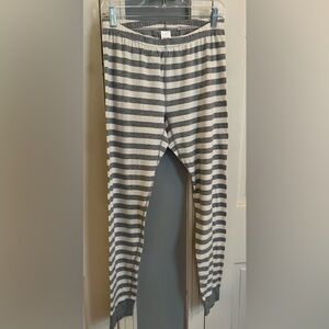 Hanna Anderson Gray and White Striped Jogger/Longjohns Pajama Bottoms